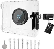Universal Thermostat Lock Box with Combination and Key Lock, Clear Thermostat Cover Guard On Wall, AC Control Lock Box Cover Air Conditioner Lockbox Fits Thermostats 5" H x 4.8" W or Smaller