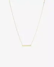 MICHAEL HILL Engravable Bar Necklace in 10kt Yellow Gold