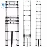 Aluminum Telescopic Extension Ladder Multi Purpose Folding Non-Slip 10.5-14.5FT