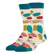 OoohYeah Mens Colorful Crew Socks, Macaroons, Funny Cotton Dress Socks