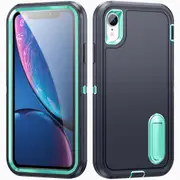 MCC Shockproof iPhone XR Case Cover Heavy Duty with Stand Apple iPhoneXR [Navy+Light Blue]