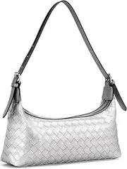 [molshine] Women's Hobo Shoulder Bags, PU Leather Woven Tote Handbag, Underarm Braided Evening Clutch Purse