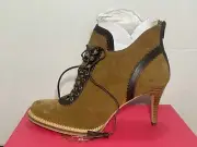Plenty by Tracy Reese Heeled Brown Leather Suede Boots, Dalida Size 39. U.S. 8