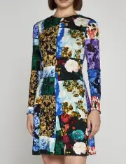 Alice + Olivia Mixed-Print Viscose Minidress size 0