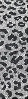 Amooorous Fake Glitter Leopard Print Grey Decorative Grip Tape Designs Skateboard Grippy Scooter Accessories Tear-Proof Grip Tape Cruiser 33×9 Inch