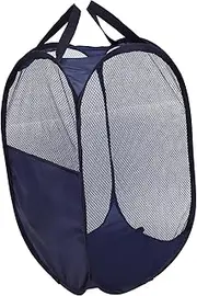 Alipis Foldable Laundry Organizer Large Mesh Laundry Basket Fabric Space-saving Modern Style