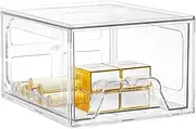 Ransparent Drawer Storage Box, Multi-Purpose Transparent Organizer Case, Desktop Container, for Makeup, Office Supplies, Bathroom Essentials