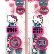 Children s Hello Kitty Travel Toothbrush and cap- 2 pack