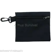 Medium Multi Purpose Black Zipper Bag with Clip - First Aid Parts Survival Kits