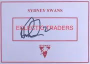 Hayden McLean SIGNED Sydney Swans Card. AFL Football Warner Heeney Gulden Papley