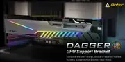 Antec GPU Bracket Dagger Black ARGB 5V 3-Pin. 5 holes. Horizontal Mount GPU 170-270mm. universal case support, Tool-Less. Adjustable Support column.