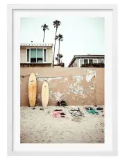[Profile Australia] Australian Made Surfboard Wall Art Print A2 in White Frame