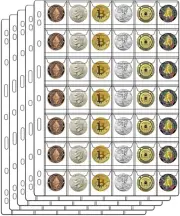 42-Pocket Coin Pages for Collectors, 9-Hole Coin Collection Sheets (42 Pockets -