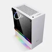 Mid-Tower E-ATX/ATX/MicroATX/ITX Gaming Case, Vertical GPU Bracket Desktop Gaming Case Tempered Glass Panel RGB Mode