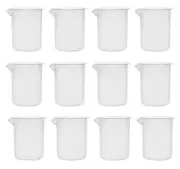 Eisco Labs 250ml Polypropylene Plastic Beakers, Raised Graduations - 12 Pack