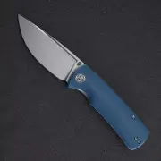 Petrified fish PFP01BMP Beluga front flipper knife Blue micarta
