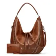 Large Hobo Bags for Women Tote Shoulder Handbags with Adjustable Strap Brown-z