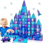 Magnetic Tiles Kids Toys for 3 4 5 6 7 8+ Year Old Boys Girls Frozen Toys Castle Princess Magnetic Building Blocks Educational Toddler Gifts Age 2-4 5 6-8 Year Old Girl Boy Birthday