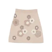 [Kenzo] Kenzo Floral-pattern Knit Skirt S NEUTRALS
