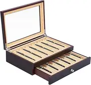 Pen Display Box Wood Pen Storage Organizer Box 23 Slot Fountain Pen Collector Case 2 Layer
