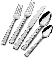 [Mikasa] Kyler Flatware Service for 12, 65 Piece Set, 18/10 Stainless Steel, Silverware Set with Serving Utensils