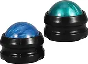 Beavorty Manual Massage Ball Roller 2pcs Resin Massager for Muscle Relief Back Neck Legs Athlete Home Use