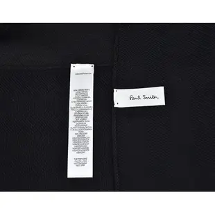 PAUL SMITH 標籤LOGO中間彩色條紋設計羊毛混紡圍巾(黑)