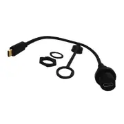 USB 3.1 Type-C Male to Female Car Flush Panel Mount Extension Waterproof Cable f
