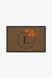 Harvest Leaves Monogram L Doormat