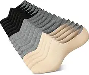 [Namzi] 9 pairs of No Show Socks Womens - Non Slip Low Cut Ankle - Invisible Liner Socks for Casual & Formal Wear - Soft & Stretchable，3 colors，M（size：5-9） A, 3 Colors, 4