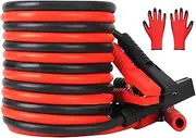 0 Gauge 30FT Jumper Cables, Commercial Grade Automotive Booster Cables for Jump Starting Dead or Weak Batteries, Heavy Duty Booster Cable for Car Van Truck,With Storage Bag & Gloves