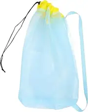TEMPNAP Beach Storage Bag Portable Mesh Beach Bag with Drawstring Closure Versatile Pouch for Sand Outdoor Swimming and Play for Beach Travel and Organization
