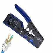 RJ45 Crimp Tool PassThroughCat7 Cat6A Cat6 Cat5e Cat5 RJ45 Crimping ToolPass ...