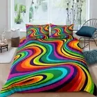 Psychedelic Bedding Set for Kids Girls Woman Colorful Fluid Duvet Cover