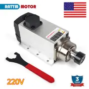「US」4.5KW ER32 Square Air Cooled Spindle Motor 220V For CNC Milling Engraving