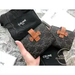 精品二手 賽琳 CELINE SMALL STRAP WALLET 小皮錢包 短夾 老花皮夾 手拿包 卡包