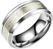 [Generic] luminous note ring, titanium steel ring for music enthusiasts, men's rings, 8mm wide, size 6-13