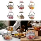 Enameled Tea Kettle, Enamel Pot with Floral Pattern, Water Jug, Coffee Pot for