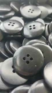 Midnight Black Buttons, 4 Hole Sewing/Crafts Buttons 15mm - 24 Pieces (044)
