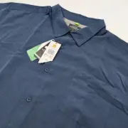 Quicksilver Waterman Shirt Mens 3XL Blue Comfort Fit Short Sleeve Pocket