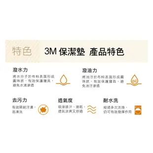 3M 防潑水防蟎保潔墊-平單式枕套