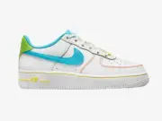 Nike Air Force 1 LV8 WCRD Orange White Blue FJ4614-100 Boys Girls GS Sz 4y-7y