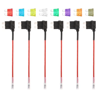 Fuse Tap 24V 12V Car Add A Circuit Fuse Tap with 3A-30A Medium Fuses, 6pcs
