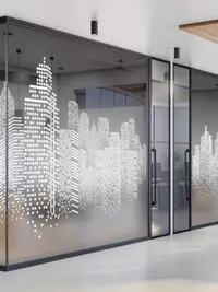 在飛比找樂天市場購物網優惠-樂享居家生活-「客製化尺寸」定制創意漸變方塊城市玻璃貼紙公司
