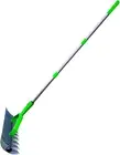 15-Inch Curved Teeth Thatch Rake Lawn Dethatcher Rake for Cleaning Dead Grass