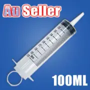100ML Syringe Plastic Reusable Large for Measuring Hydroponics Nutrient Big Tool
