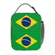 c148 Brazil National Flag Lunch Bags Insulated Lunch Tote Portable Bento Box Leakproof Picnic Bags for Woman Work Children School k148