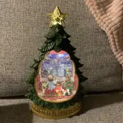 Christmas Tree Light Up Snow Globe-Christmas Eve Child And Dog NEW In BOX