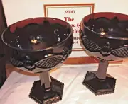 Avon 1876 Cape Cod Ruby Red Collection - Saucer Champagne Glass Set of 2