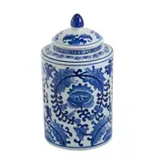 Indra Hamptons Lidded Blue White Jar - Decorative
